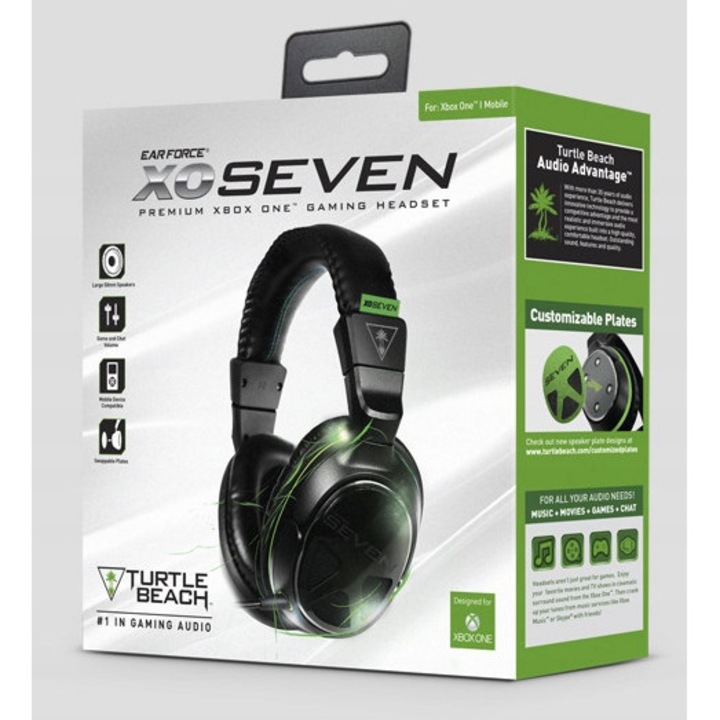 Casti cu fir Turtle Beach XO7, sunet premium, microfon detasabil, negru