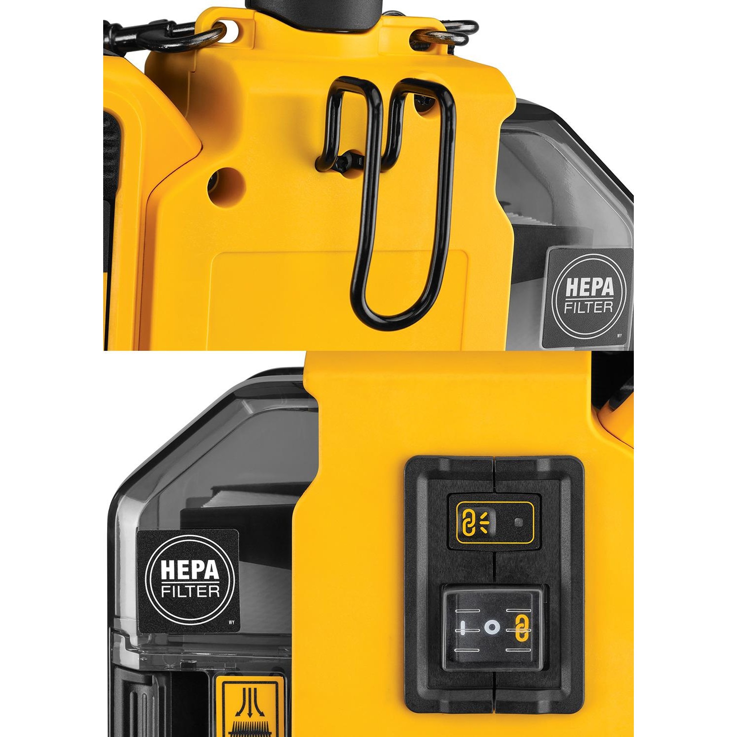 Aspirator fara fir 18V DeWALT DWH161, motor fara perii, filtr HEPA, 2Ah, 9 l/s, set complet in valiza TSTAK II