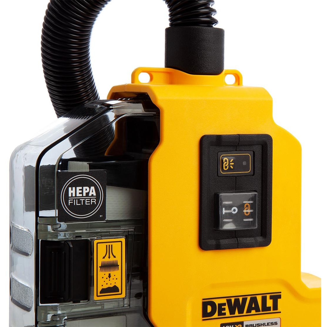 Aspirator fara fir 18V DeWALT DWH161, motor fara perii, filtr HEPA, 2Ah, 9 l/s, set complet in valiza TSTAK II