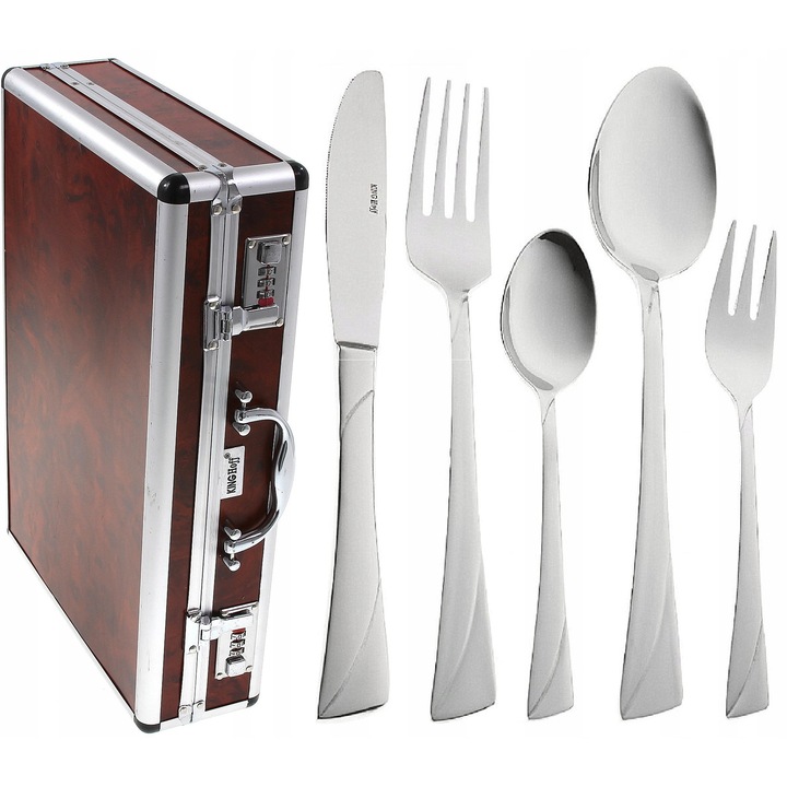 Kinghoff evőeszközkészlet, 72 részes, rozsdamentes acél, szatén díszítés, 10x45x30cm