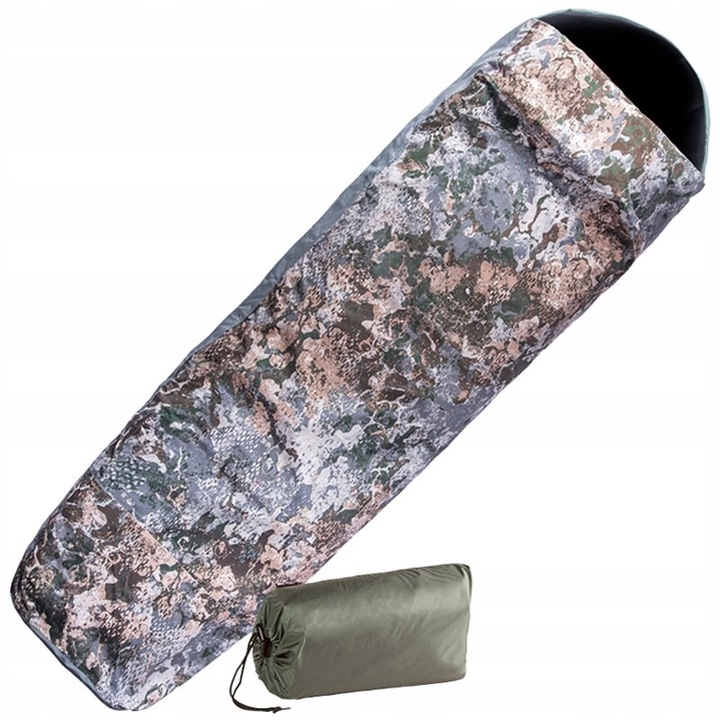 Patura de protectie pentru sac de dormit Mil-Tec 3-layer laminat, Phantomleaf WASP I Z1B, 225x85cm, set cu geanta de transport