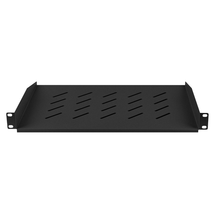Raft rack 19", Lanberg, 1U, 483x315mm, capacitate 20kg, neagra