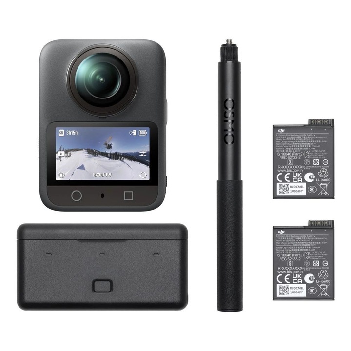 Camera video DJI Osmo 360 Adventure Combo, 8K, 183g, 81x61x36mm
