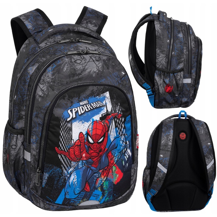 Ghiozdan scolar Spider-Man, CoolPack, 2 compartimente, 41x31x15cm, multicolor