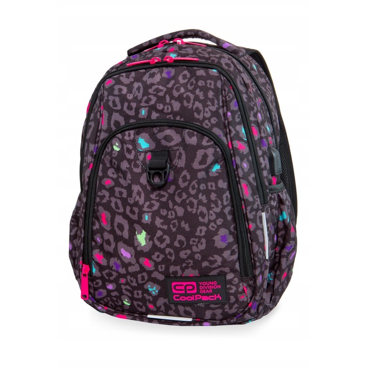 Coolpack Fekete Párduc hátizsák + tolltartó szett 27l, 44x32x5cm, 22x8x9cm, többszínű