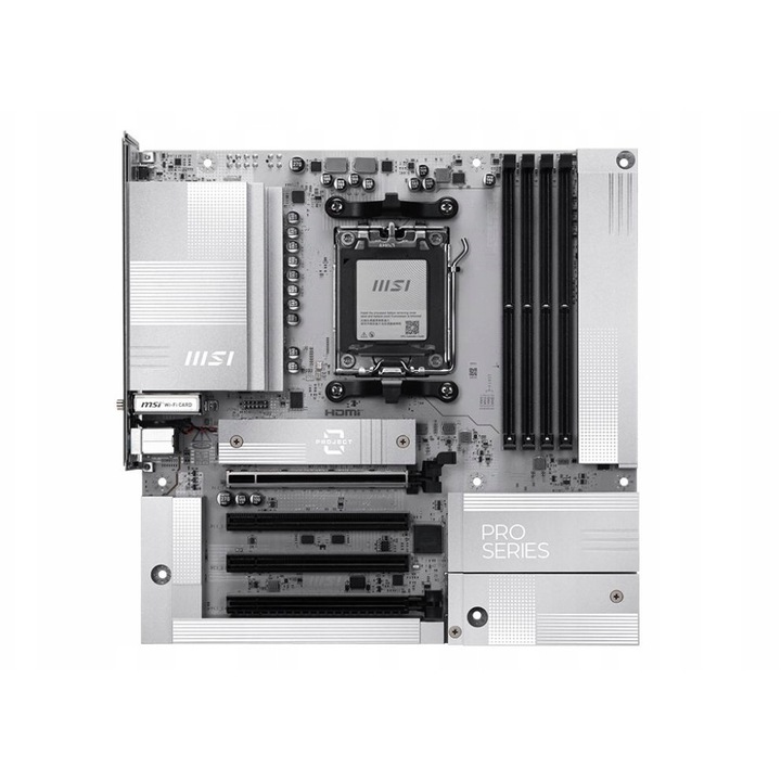 Дънна платка MSI PRO B850M-A WIFI M-ATX, DDR5, Wi-Fi 7, 5 Gigabit Ethernet