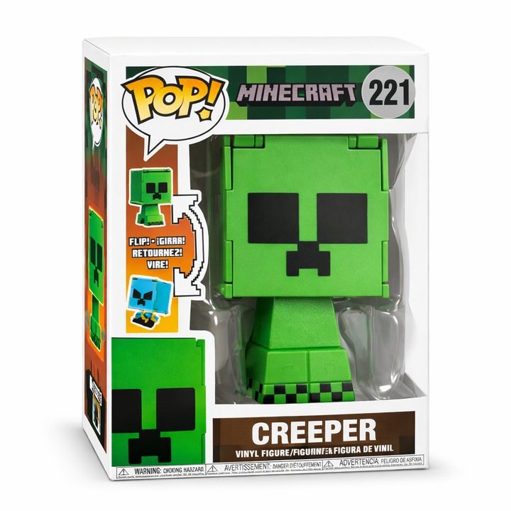 Фигурка Minecraft Creeper 2в1, трансформация Creeper в Charged Creeper, многоцветен, 10 см