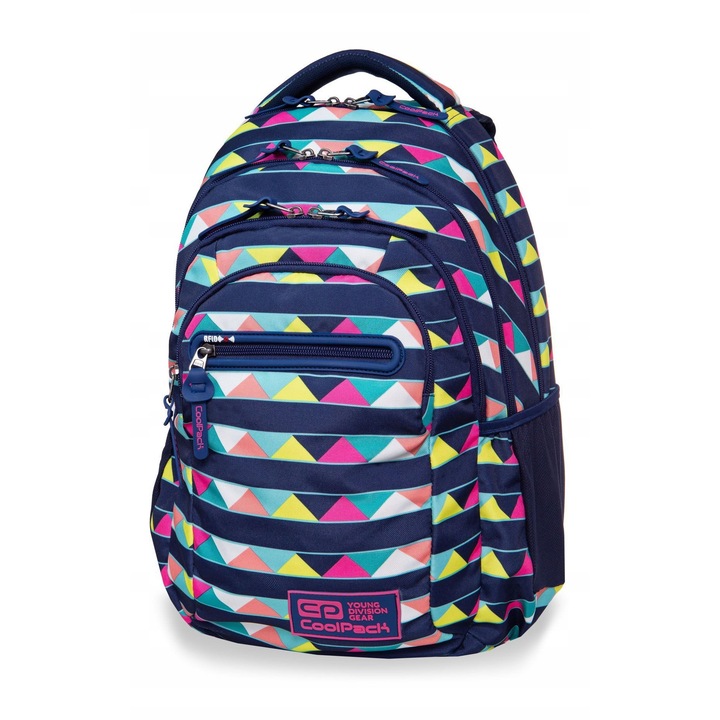 CoolPack College Tech Cancun iskolatáska, 25L, 45x33x17cm, sokszínű, 4 rekeszes, RFID zsebbel