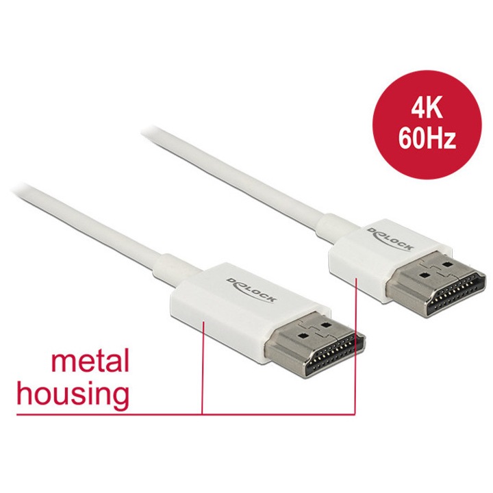 Cablu DeLock HDMI High Speed cu Ethernet - HDMI-A tata> HDMI-A tata, 3m, 4K, 3D