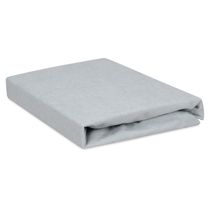 Долен чаршаф с ластик MULTITEX, 160x200см, 82% памук, 18% полиестер, сив