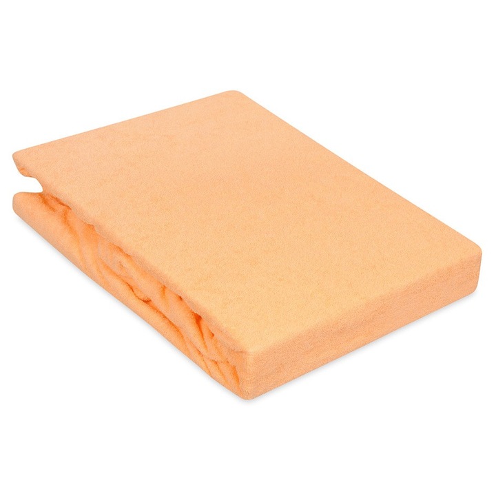 Долен чаршаф с ластик MULTITEX 160x200см, 82% памук, 18% полиестер, 180 GSM, прасковено розов