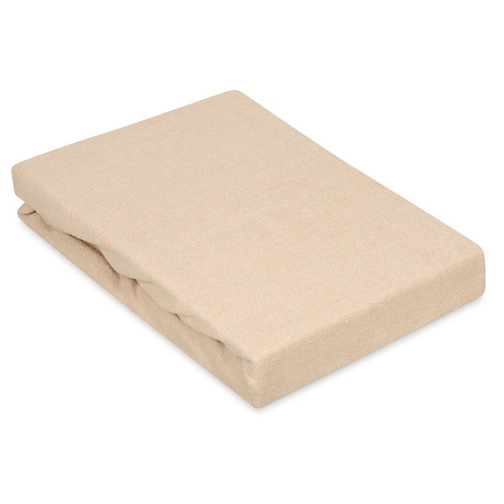 Чаршаф с ластик MULTITEX 160x200см, 82% памук, 18% полиестер, 180 GSM, бежов