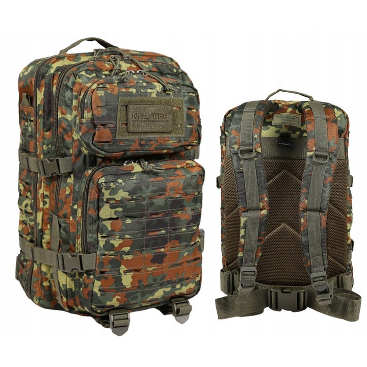 Rucsac militar Mil-Tec Assault, 36l, Flectar, 51x29x28cm, sistem modular Laser Cut