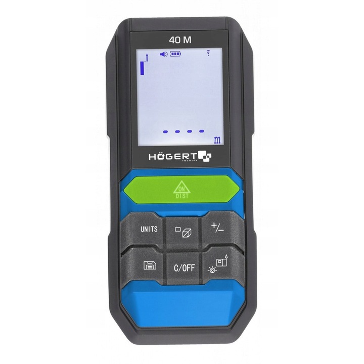 Dalmierz laser, Hoegert, 40m, precisie +/- 3mm, compact