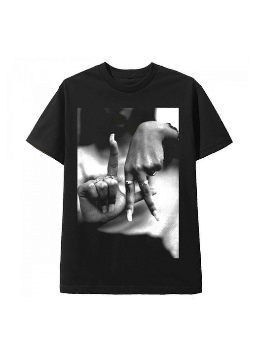 Férfi póló, klasszikus szabású, pamut, fekete, S INTL