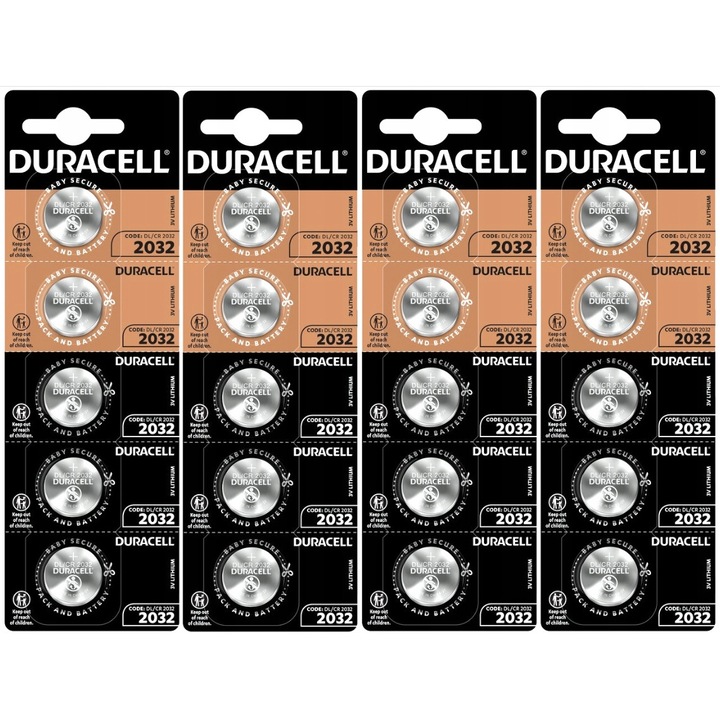 Baterii litium Duracell CR2032 3V 20x20x3.2mm set 8 buc