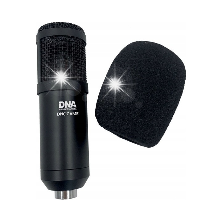 Комплект студиен микрофон, DNA DNC GAME, микрофон с малка мембрана, антивибрационна стойка, 16x5x5см