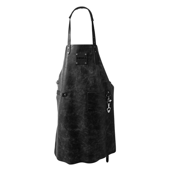 Șorț negru de piele pentru grătar Boska Mr. Smith