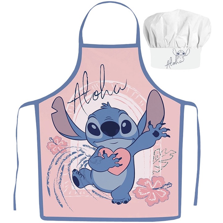 Sorturi bucatarie si gratar, Javoli, set sort si bonet, roz, ajustabil