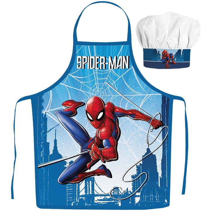 Sorturi bucatarie si gratar, Javoli, set sort si bonet pentru baieti, albastru, din poliester