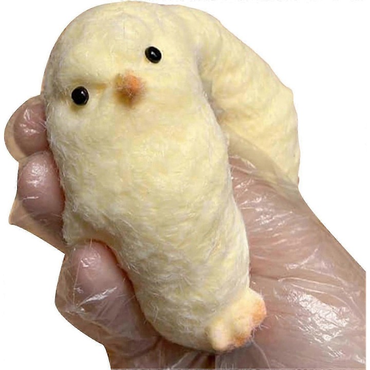 Stresszoldó játékkészlet, aranyos csibe, 3 darab, TPR, hordozható