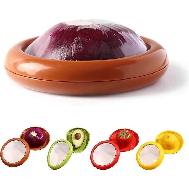 Cutie alimentara pentru fructe si legume, set de recipiente reutilizabile, design anti-oxidare, verde
