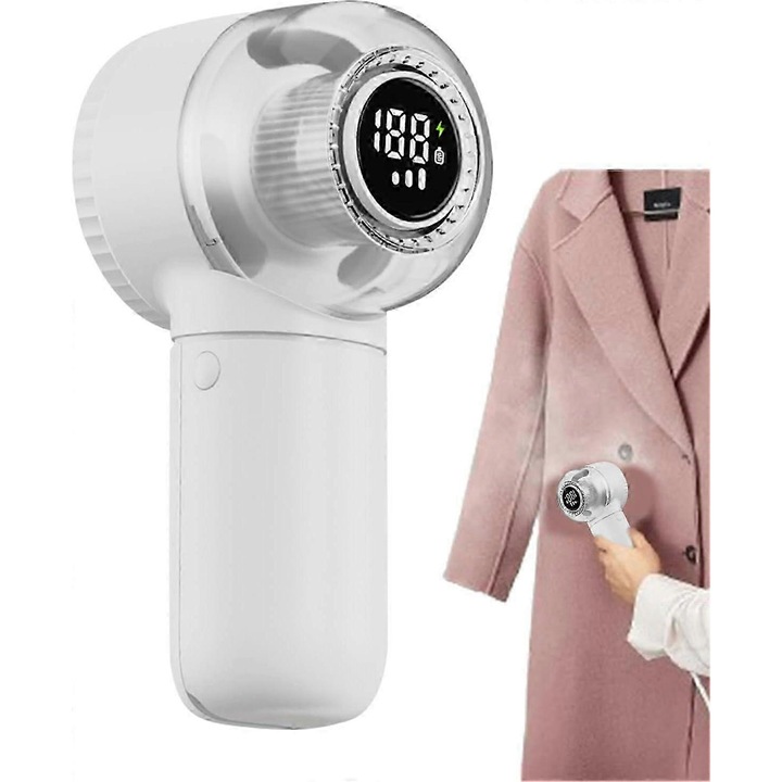 Dispozitiv electric pentru indepartarea scamelor, 1200mAh, 3 viteze, display LED, portabil