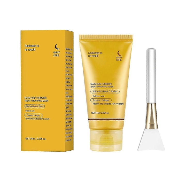 Masca de fata cu Acid Kojic si Turmeric, 1PCS, efect de stralucire si aparare impotriva stresului pielii