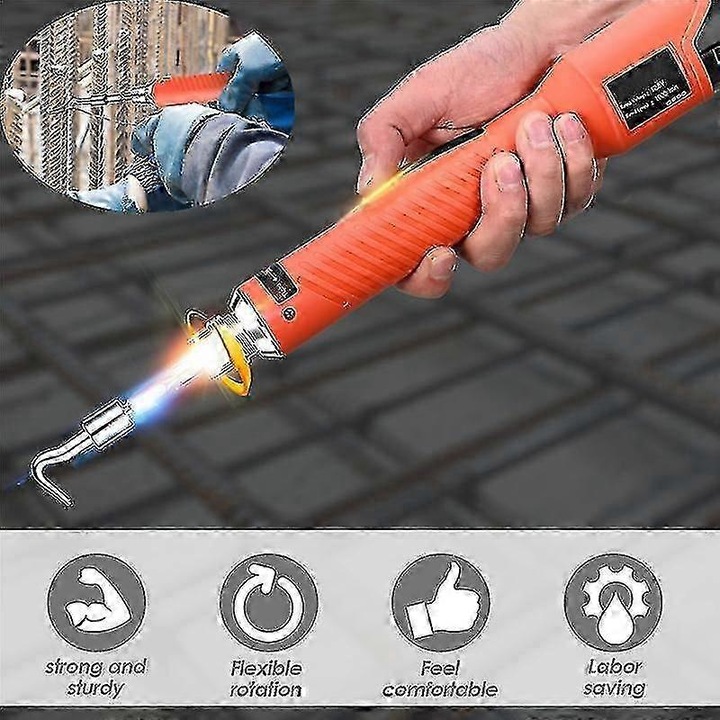 Преносим инструмент за връзване на арматура, 6000mAh, 12.8V, 1000rpm, пълен комплект, 30x10x6см