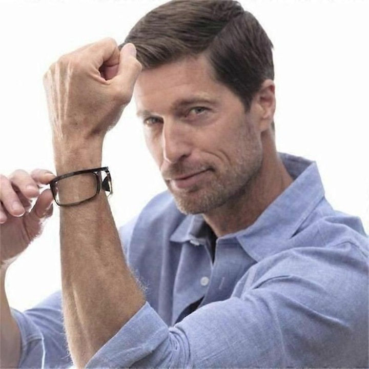 Ochelari de citit pliabili, 400, maro, design compact, confort usor