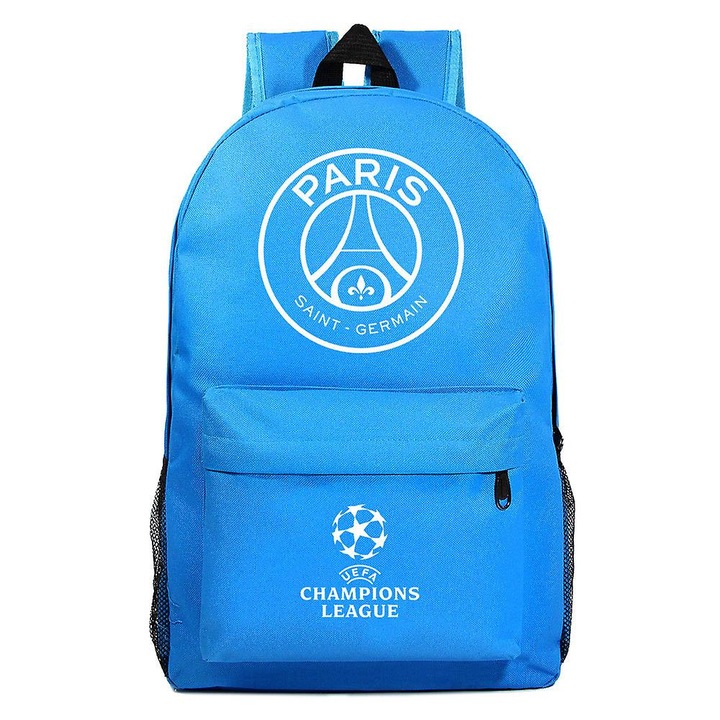 Ghiozdan pentru scoala, imprimeu fotbal, 30x15x42cm, compartiment pentru laptop, 0.6kg