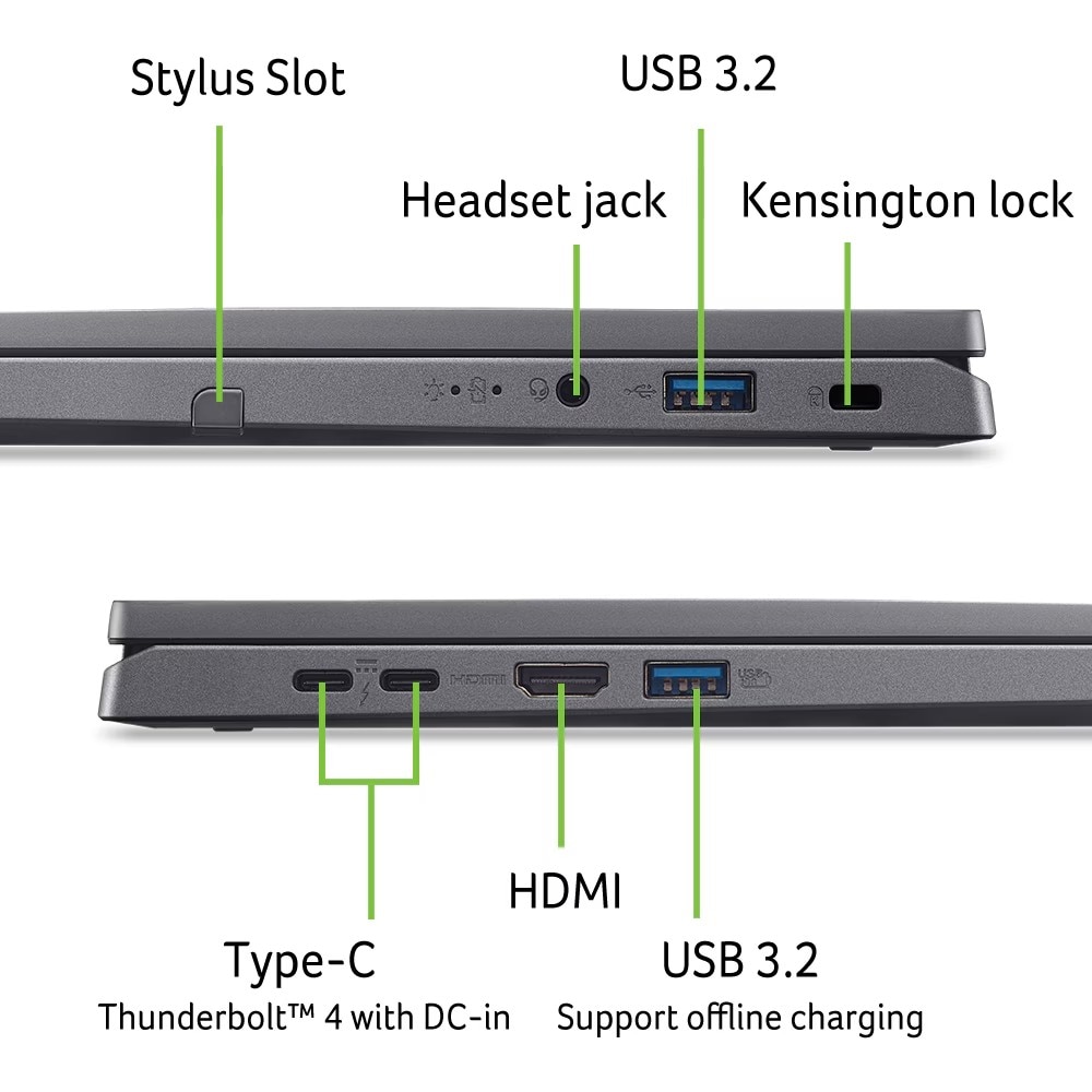 Laptop 2 in 1 ACER Aspire Spin 14 ASP14-52MTN-51SY, Intel Core Ultra 5 115U pana la 4.2GHz, 14" WUXGA Touch, 16GB, SSD 512GB, Intel Graphics, Windows 11 Home, Gri