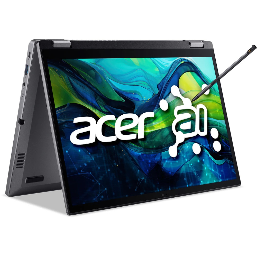 Laptop 2 in 1 ACER Aspire Spin 14 ASP14-52MTN-51SY, Intel Core Ultra 5 115U pana la 4.2GHz, 14" WUXGA Touch, 16GB, SSD 512GB, Intel Graphics, Windows 11 Home, Gri