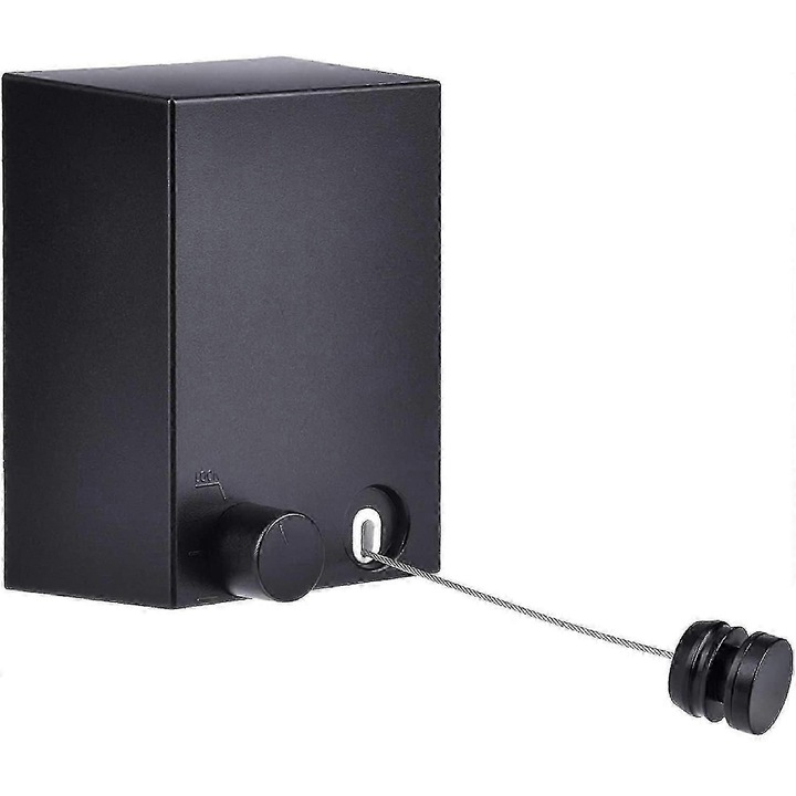 Sfoara retractabila pentru rufe, 4m, neagra, dimensiuni cutie 11.7x8.7x5.9cm, set 1 buc.