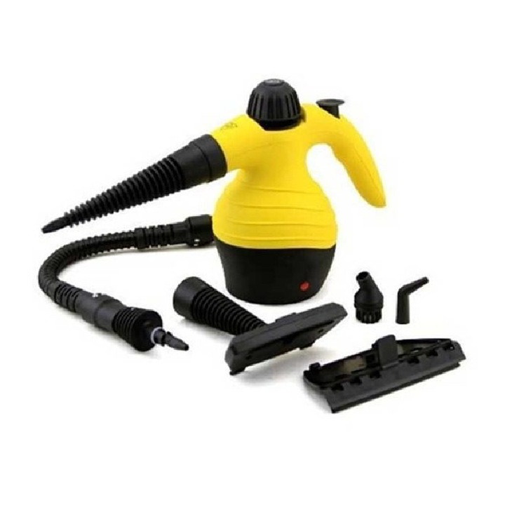 Aparat de Curatat cu Aburi Profesional SUPER TRENDS®, Putere 1000W, Capacitate 250 ml, Galben-Negru