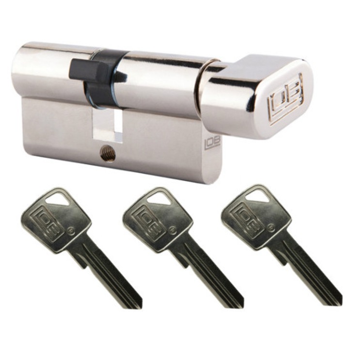 Cilindru LOB Ares 30/40, set 1 cilindru, 3 chei, nichel