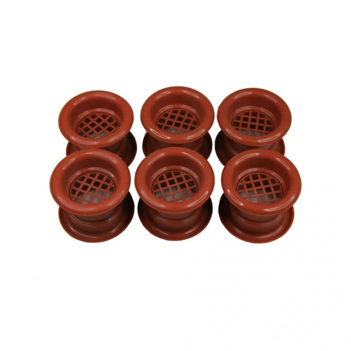 Set grilă de ventilație pentru ușă și mobilier airRoxy, ø35-40, 02-119, Calvados, 6 buc