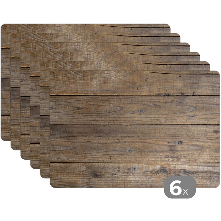 Set 6 suporturi farfurii, Antialunecare, Reutilizabile si Lavabil, Pentru bucatarie, Set masa Maro 45x30 cm