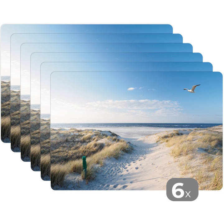 Set 6 suporturi farfurii, Antialunecare, Reutilizabile si Lavabil, Pentru bucatarie, Set masa Hellbeige 45x30 cm