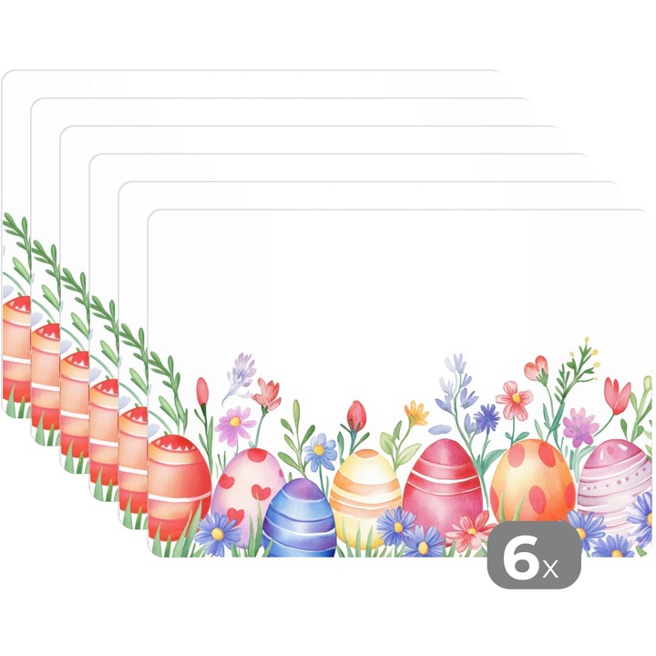 Set 6 suporturi farfurii, Antialunecare, Reutilizabile si Lavabil, Pentru bucatarie, Set masa Alb 45x30 cm