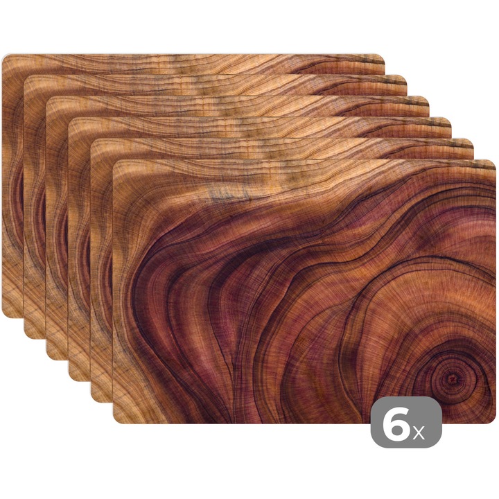 Set 6 suporturi farfurii, Antialunecare, Reutilizabile si Lavabil, Pentru bucatarie, Set masa Maro 45x30 cm