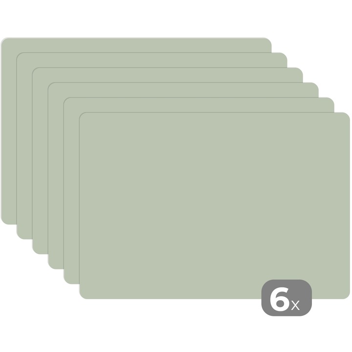 Set 6 suporturi farfurii, Antialunecare, Reutilizabile si Lavabil, Pentru bucatarie, Set masa Verde 45x30 cm