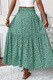 Fusta Dama, Talie Elastica, Buzunare Laterale, Croiala In A, Alb/Verde, M