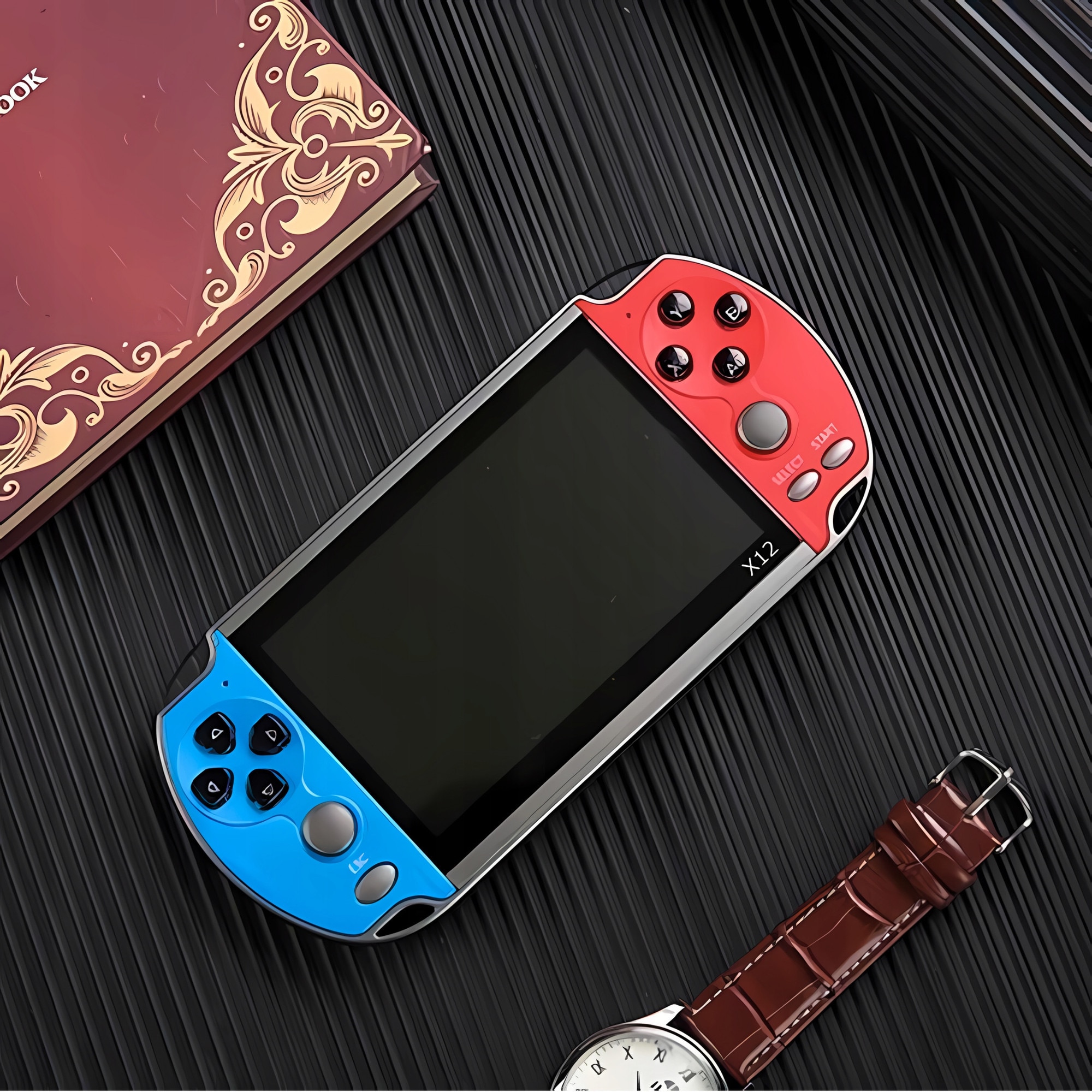 Consola portabila X12, 8GB, 5.1'', set cu casti si cabluri, peste 1000 jocuri instalate