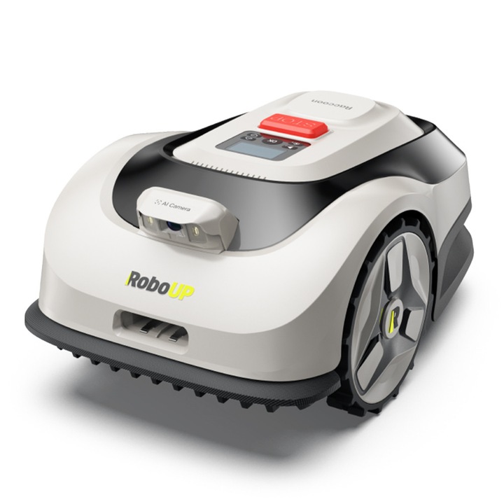 Косачка робот RoboUp Racoon 2 SE, Без ограничителен кабел и антена, до 600 м2, Автоматично разпознаване на тревата, Приложение, Допълнителни 24 броя ножчета