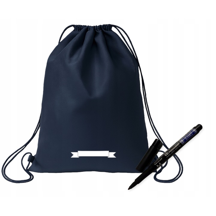 Ghiozdan tip sac, granat, 42x33,5cm, cu mazak permanent pentru semnare, set