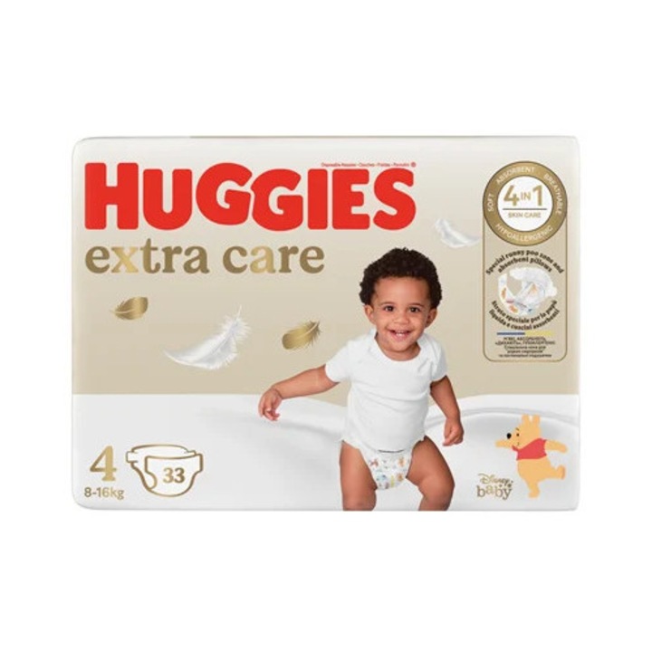 Scutece copii, Nr.4, 8-16 Kg, 33 buc. Huggies Extra Care