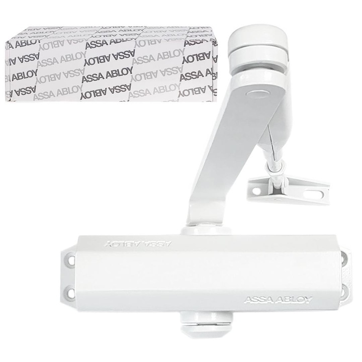 Amortizor pentru usi, 1100mm, 40-80kg alb, ASSA ABLOY DC110, set complet