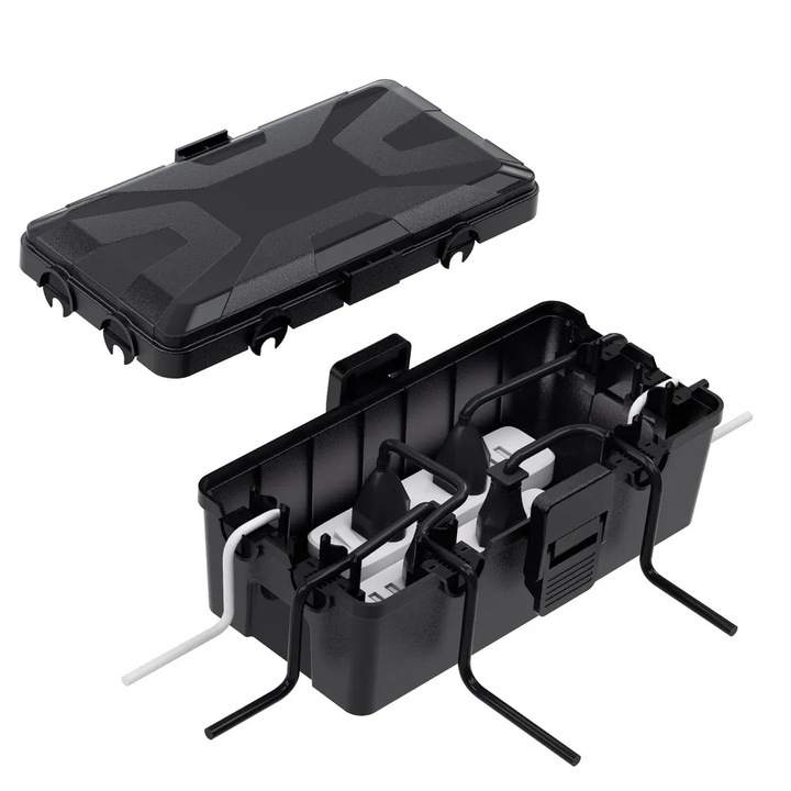 Cutie de cabluri, protectie prize, neagra, 26, 32x21x13cm, rezistenta la apa IP54