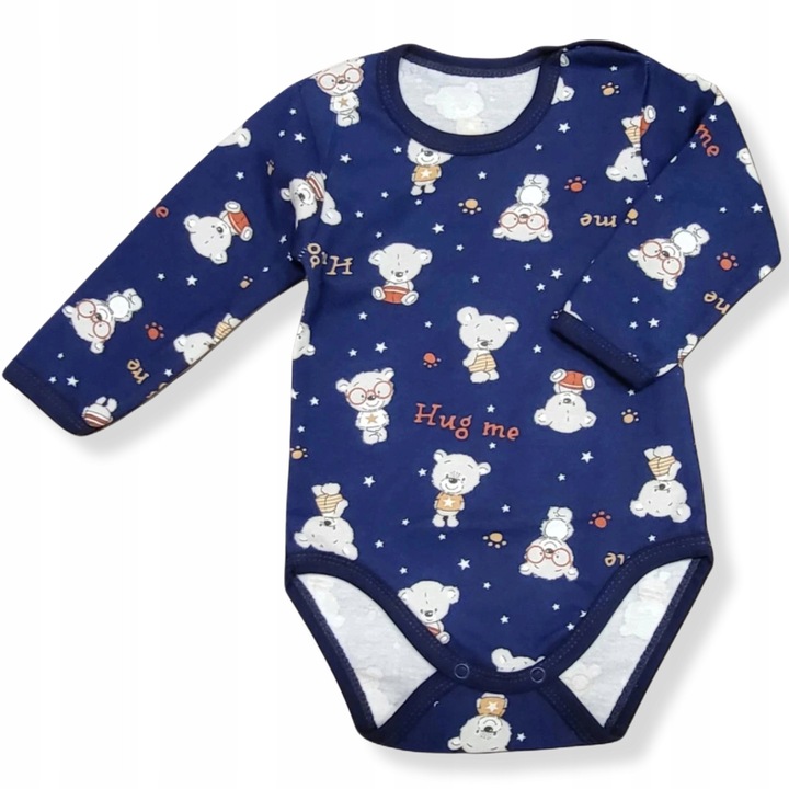 Body pentru baieti, maneca lunga, Dartomik, bumbac, imprimeu ursuleti, multicolor, 116 CM